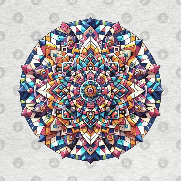 Abstract Geometric Color Mandala 2 by AmandaOlsenDesigns